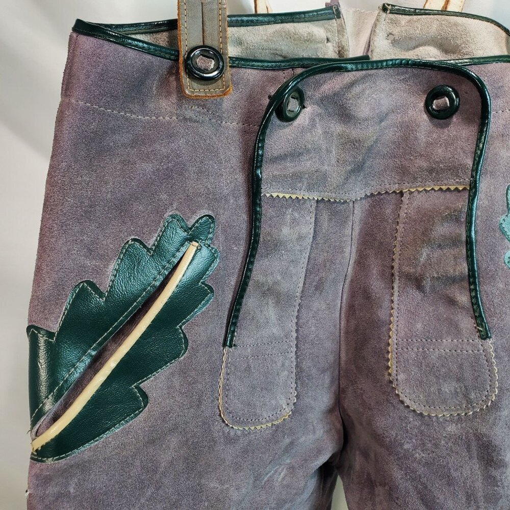 Vintage Bavarian German Lederhosen Leather Childs/Kids Costume Size 13\14 - Picture 3 of 15